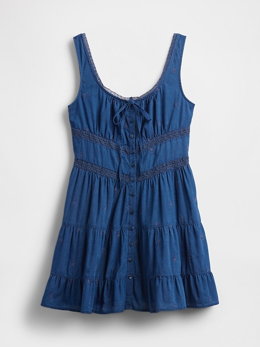 Image number 5 showing, Tiered Lace-Trim Mini Dress