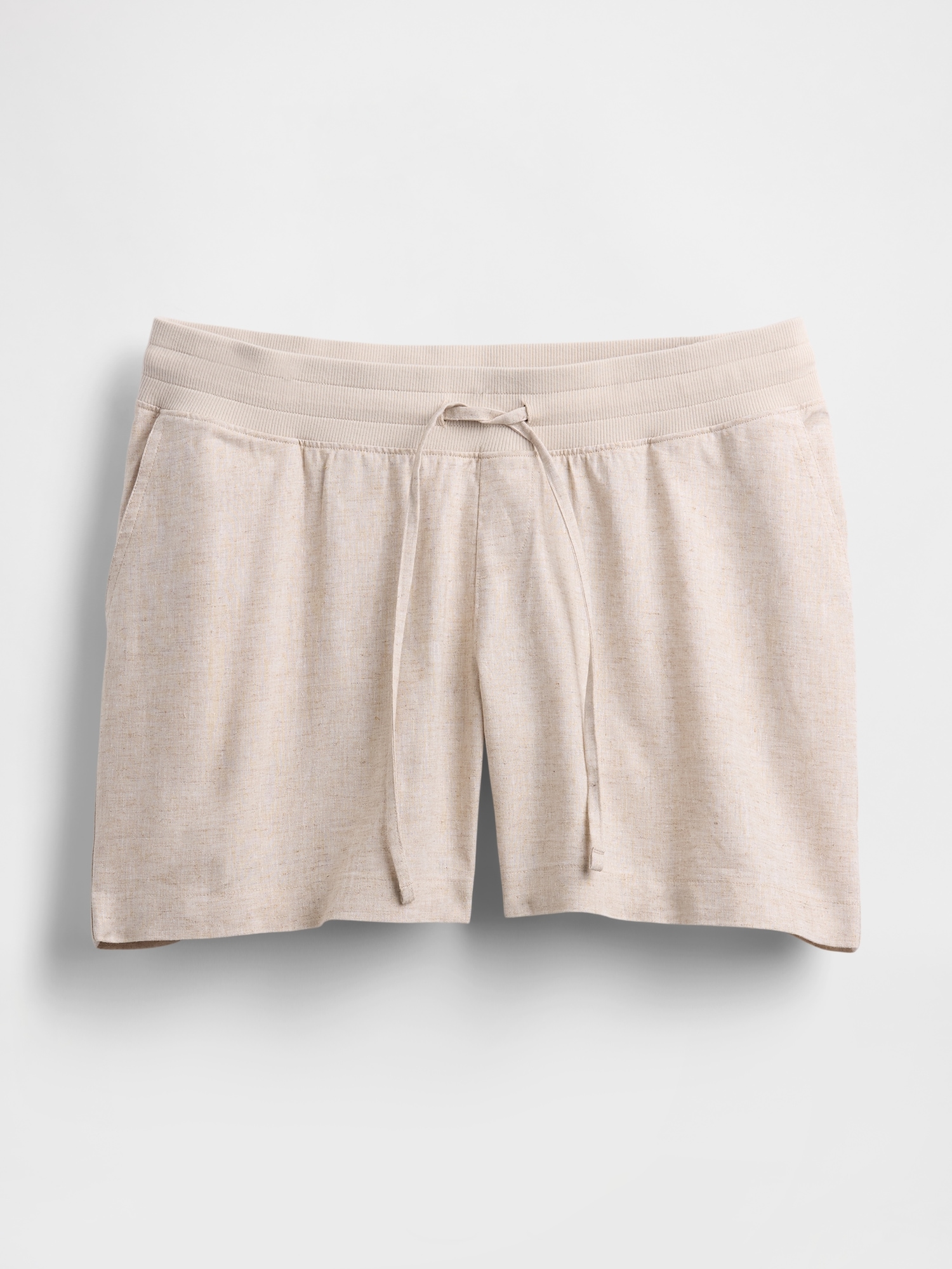 Maternity Under Belly Linen-Cotton Easy Shorts