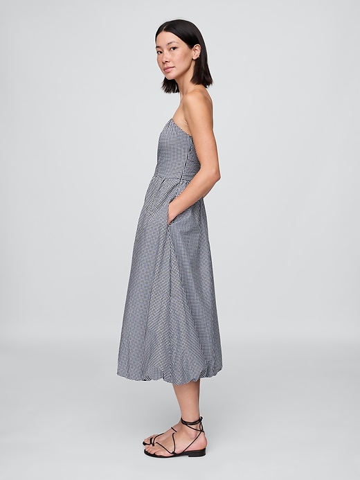 Image number 3 showing, Poplin Gingham Bubble Midi Dress