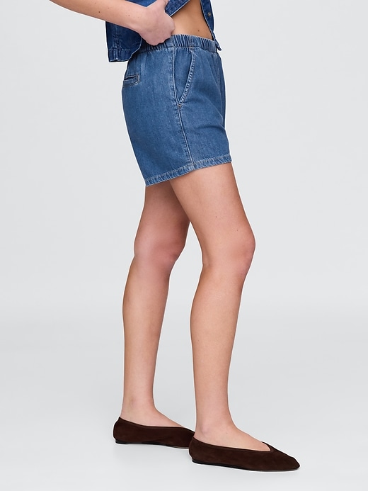 Image number 3 showing, Mid Rise UltraSoft Denim Easy Boxer Shorts