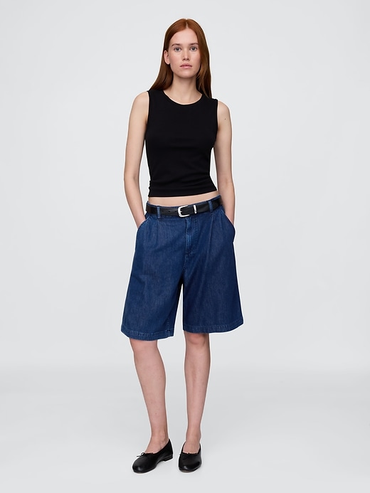 Image number 1 showing, 365 High Rise UltraSoft Longline Trouser Shorts