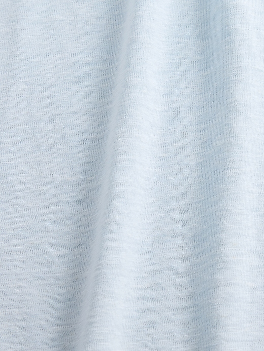 2 of 8 showing, with the color Rain blue of product Linen-Blend Ruffle PJ Dress