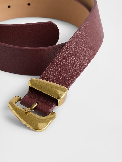 Image number 3 showing, Vegan Leather Pebble Angular Buckle Belt