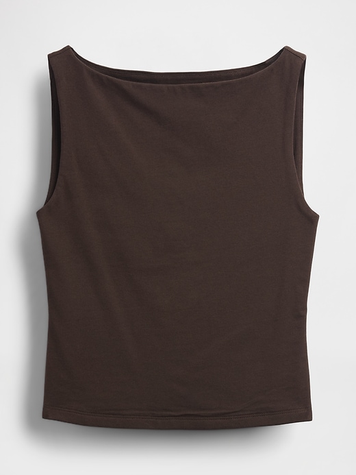 Image number 5 showing, CloseKnit Jersey Boatneck Crop Tank Top