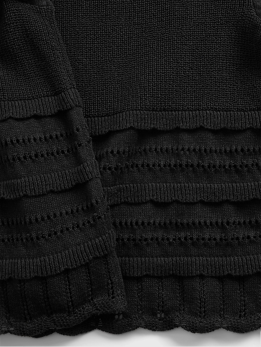 Image number 4 showing, Linen-Blend Pointelle Sweater Crop Top