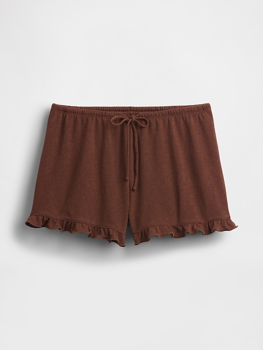 Image number 4 showing, Linen-Blend Ruffle PJ Shorts