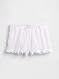 Linen-Blend Ruffle PJ Shorts