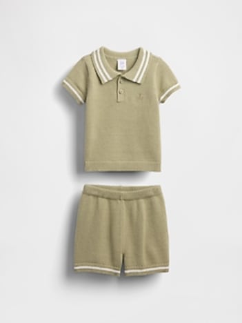 Baby Sweater Polo Outfit Set