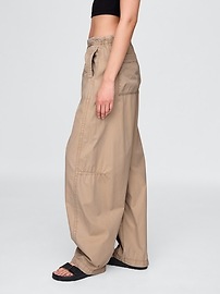 Low Rise Barrel Parachute Pants