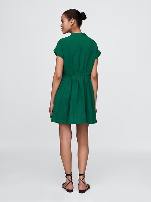 Image number 2 showing, Cotton Gauze Mini Shirtdress