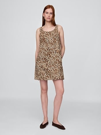 UltraSoft Leopard Denim Mini Dress