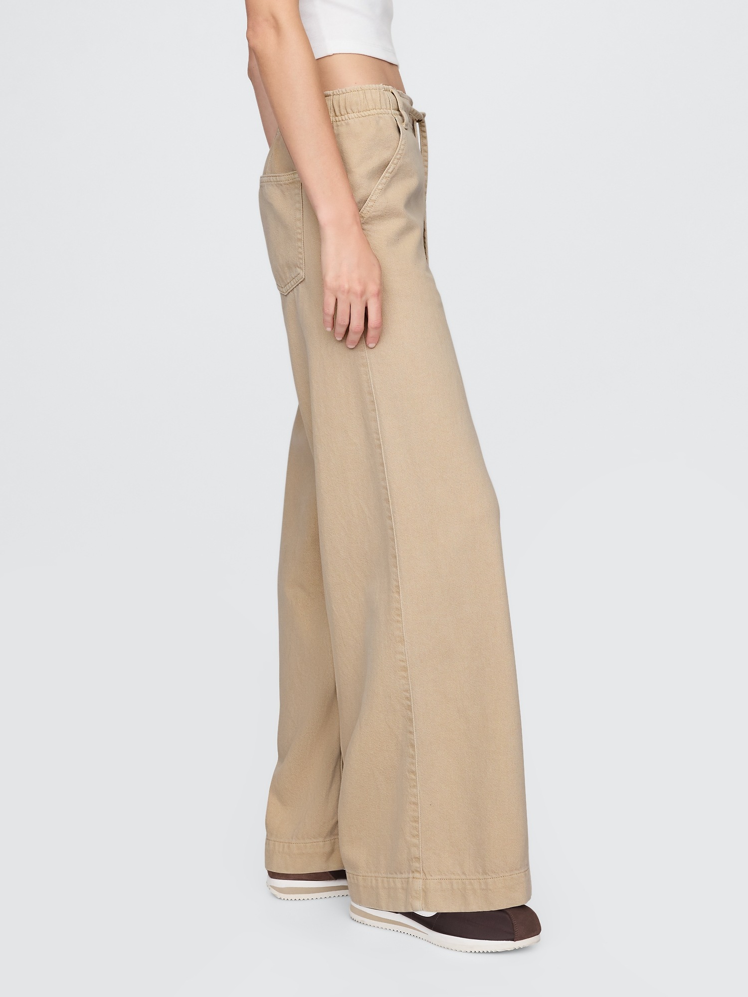 Женские джинсы Gap Mid Rise UltraSoft Pleated Easy Baggy Jeans — фото 3