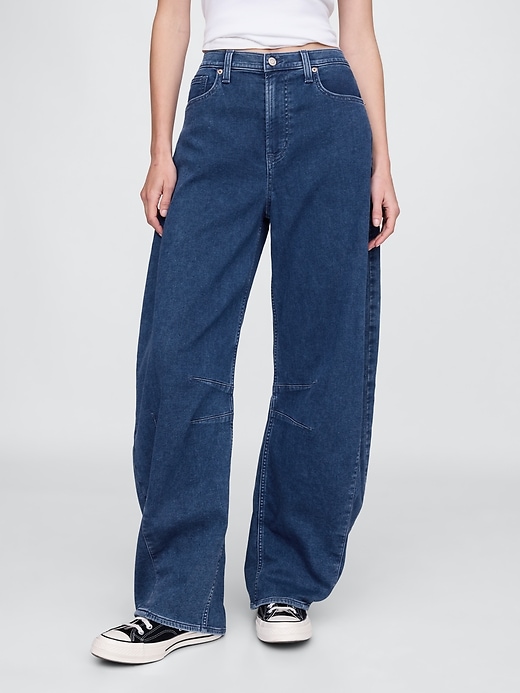 Image number 2 showing, High Rise Knit Horseshoe Jeans