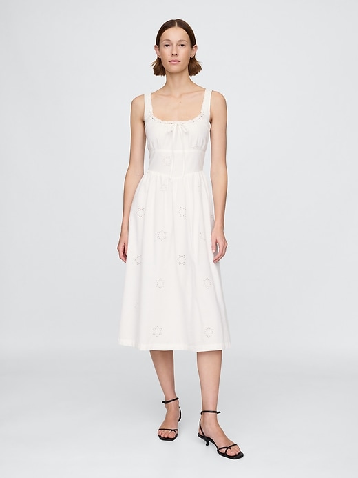 Image number 1 showing, Eyelet Scoop Neck Dress