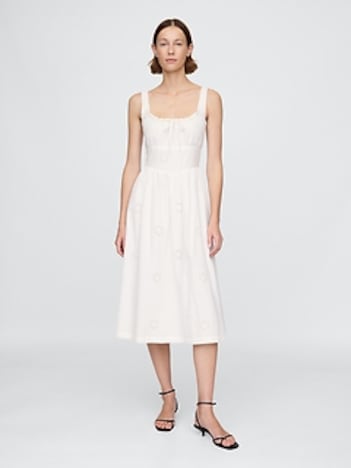 Eyelet Scoop Neck Dress
