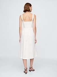 Eyelet Scoop Neck Dress
