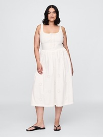 Eyelet Scoop Neck Dress