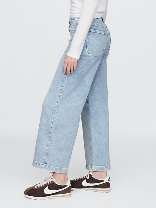 Image number 3 showing, High Rise Stride Wide-Leg Ankle Jeans
