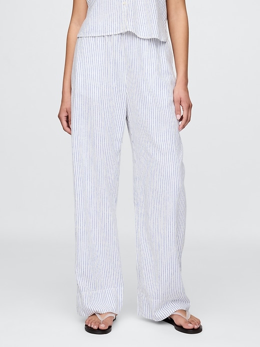 Image number 2 showing, Linen-Blend Easy Wide-Hem Pants