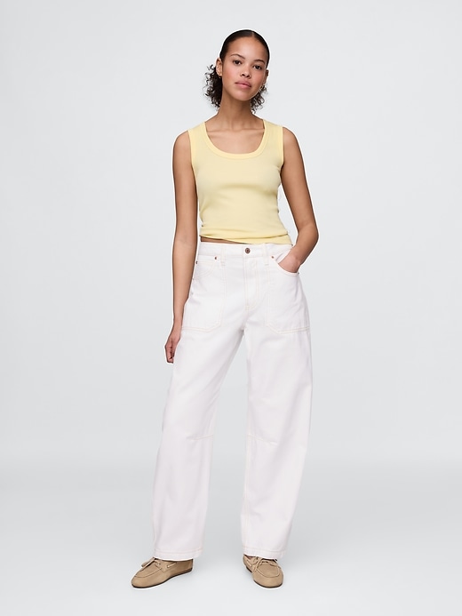 Image number 1 showing, Curvy High Rise Barrel Jeans
