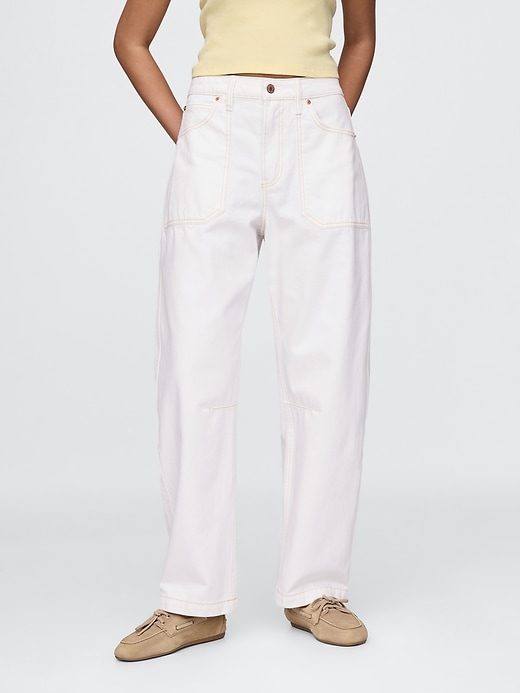 Image number 2 showing, Curvy High Rise Barrel Jeans