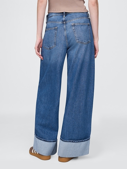 Image number 4 showing, Mid Rise UltraSoft Cuffed Baggy Jeans