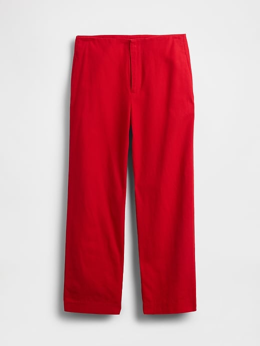 Image number 7 showing, Linen-Blend Relaxed Straight Ankle Pants