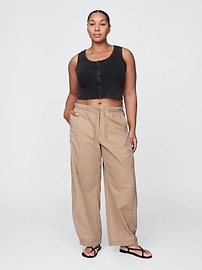 Low Rise Barrel Parachute Pants