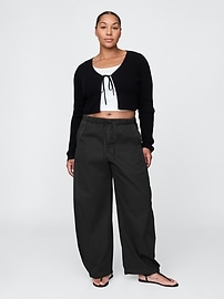 Mid Rise Barrel Parachute Pants
