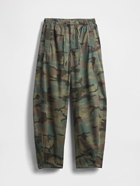 Mid Rise Barrel Parachute Pants