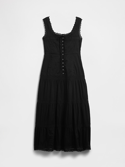Image number 5 showing, Lace-Trim Tiered Maxi Dress