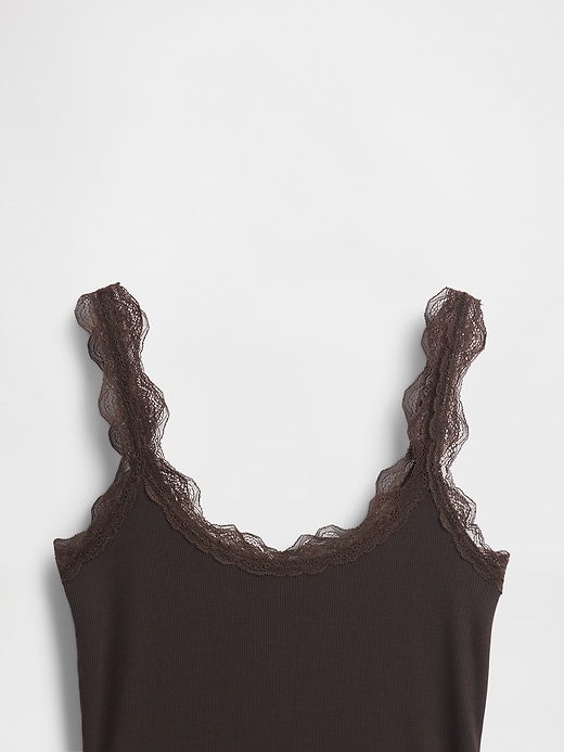 Image number 2 showing, Mini Rib Lace PJ Tank Top