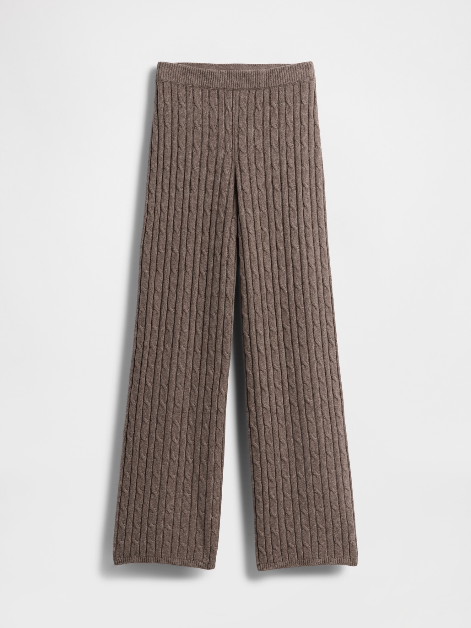 Женские брюки Gap CashSoft Cable-Knit Sweater Pants, цвет: Миндальный коричневый — фото 5