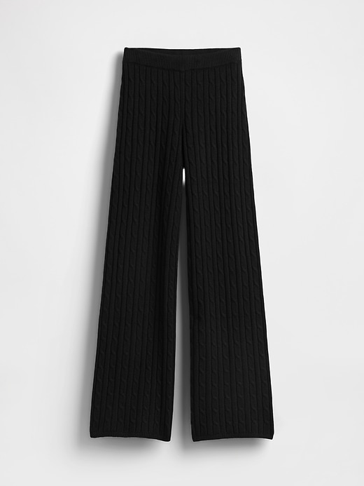 Image number 5 showing, CashSoft Cable-Knit Sweater Pants