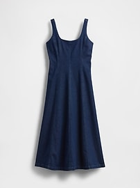 Denim Square-Neck Maxi Dress