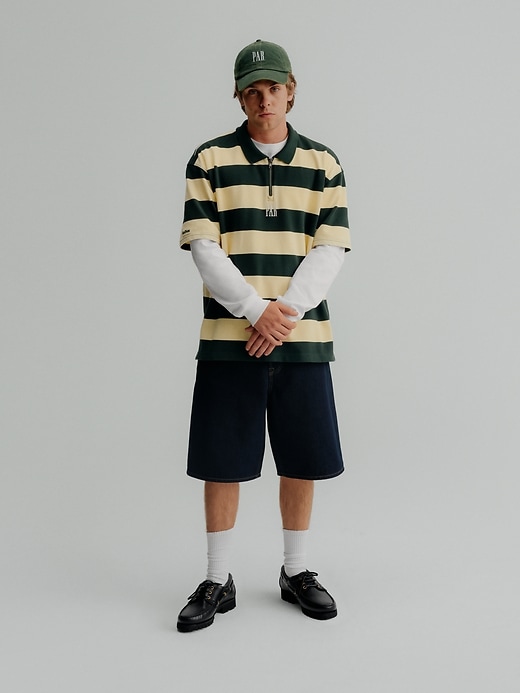 Image number 6 showing, Gap × Malbon Logo Striped Polo Shirt