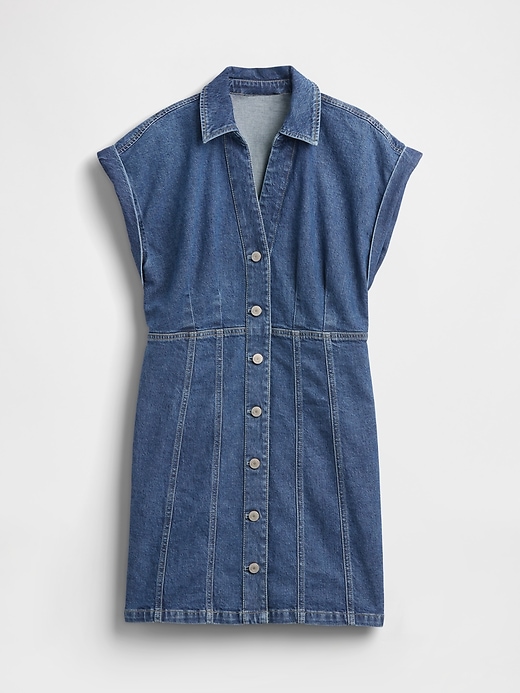 Image number 5 showing, Denim Seamed Mini Dress