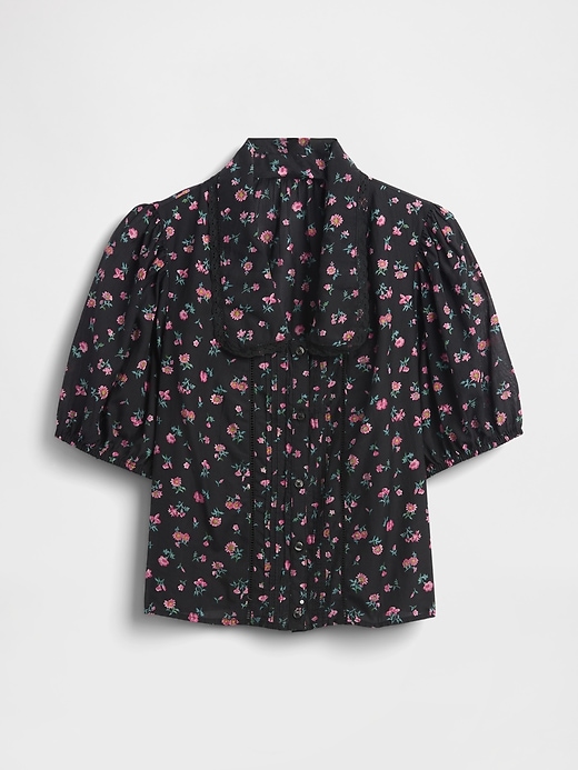 Image number 5 showing, Puff-Sleeve Collared Top