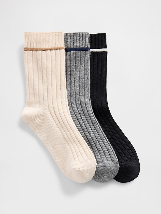 View large product image 1 of 1. Kids Rib Crew Socks (3-Pack)