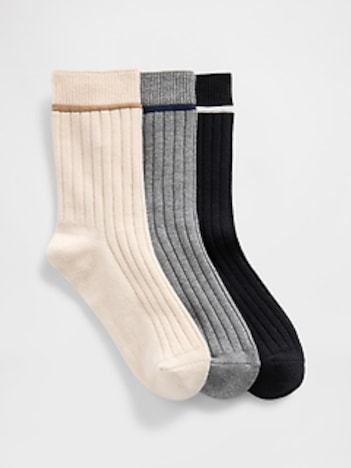 Kids Rib Crew Socks (3-Pack)