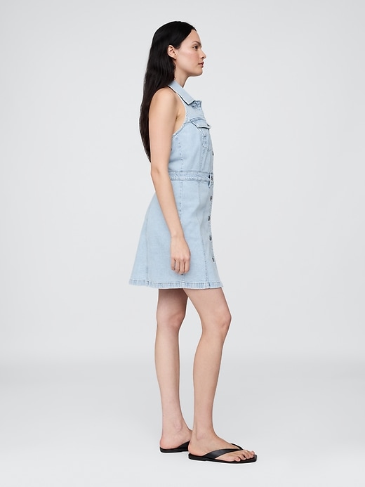 Image number 3 showing, Icon Denim Halter Mini Dress