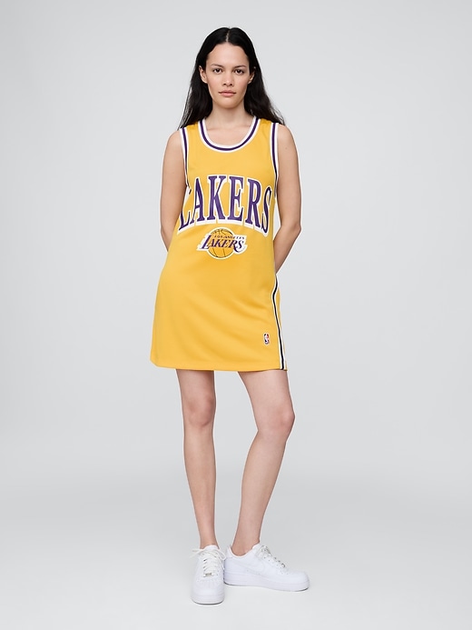 Image number 1 showing, NBA Los Angeles Lakers Recycled Jersey Mini Dress