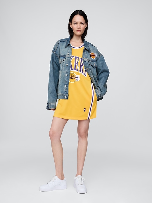 Image number 3 showing, NBA Los Angeles Lakers Recycled Jersey Mini Dress