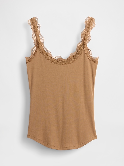Image number 3 showing, Mini Rib Lace PJ Tank Top