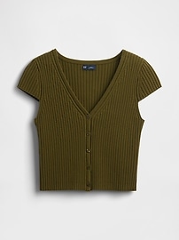 Cropped Rib Cardigan