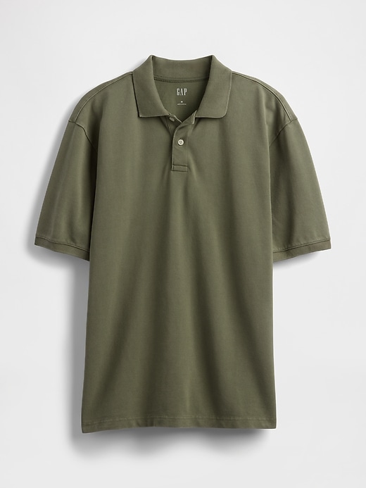 Image number 1 showing, Relaxed Pique Polo Shirt