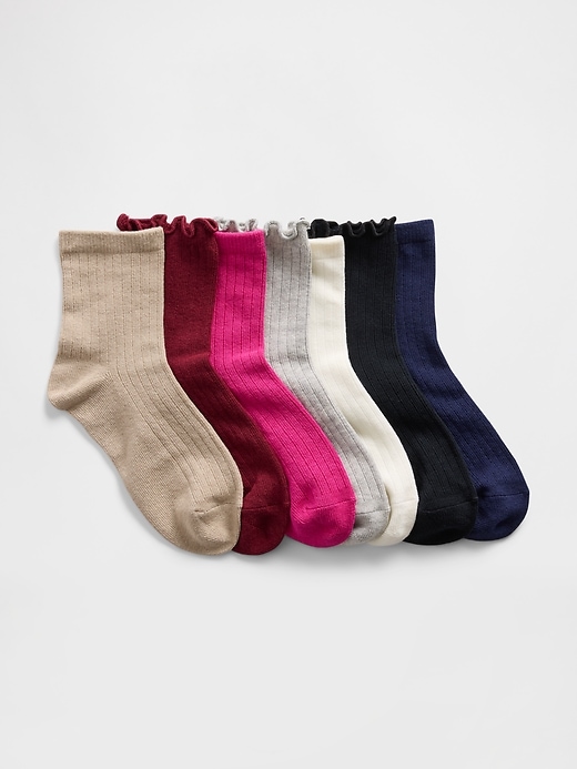 View large product image 1 of 1. Kids Rib Crew Socks (7-Pack)