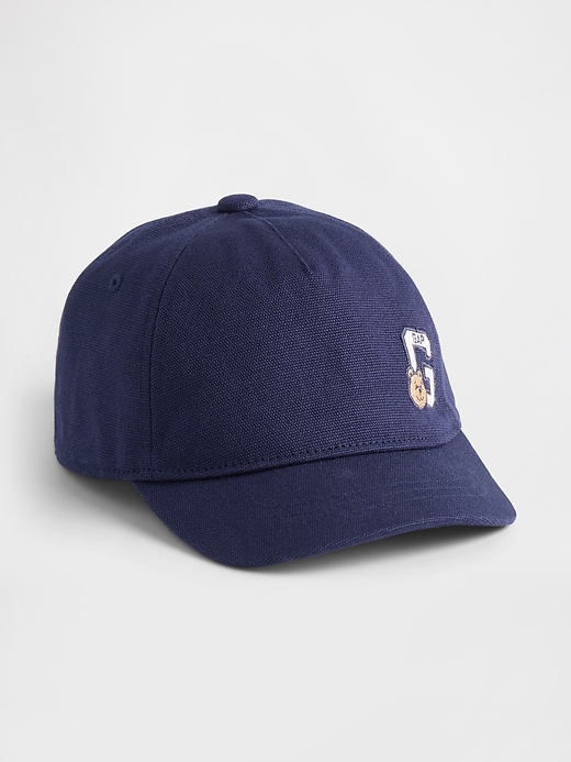 View large product image 1 of 1. Toddler Organic Cotton Bear Logo Baseball Hat
