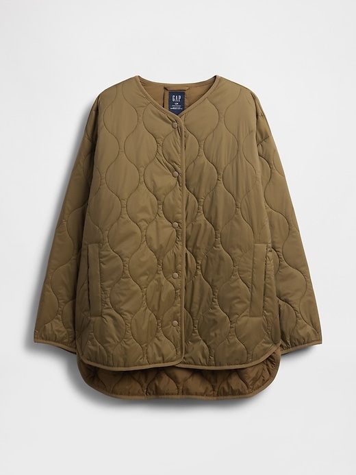 Image number 6 showing, Recycled Lightweight Oversized Quilted Liner Jacket
