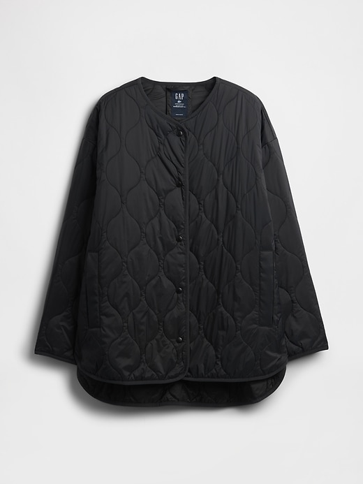 Image number 5 showing, Recycled Lightweight Oversized Quilted Liner Jacket